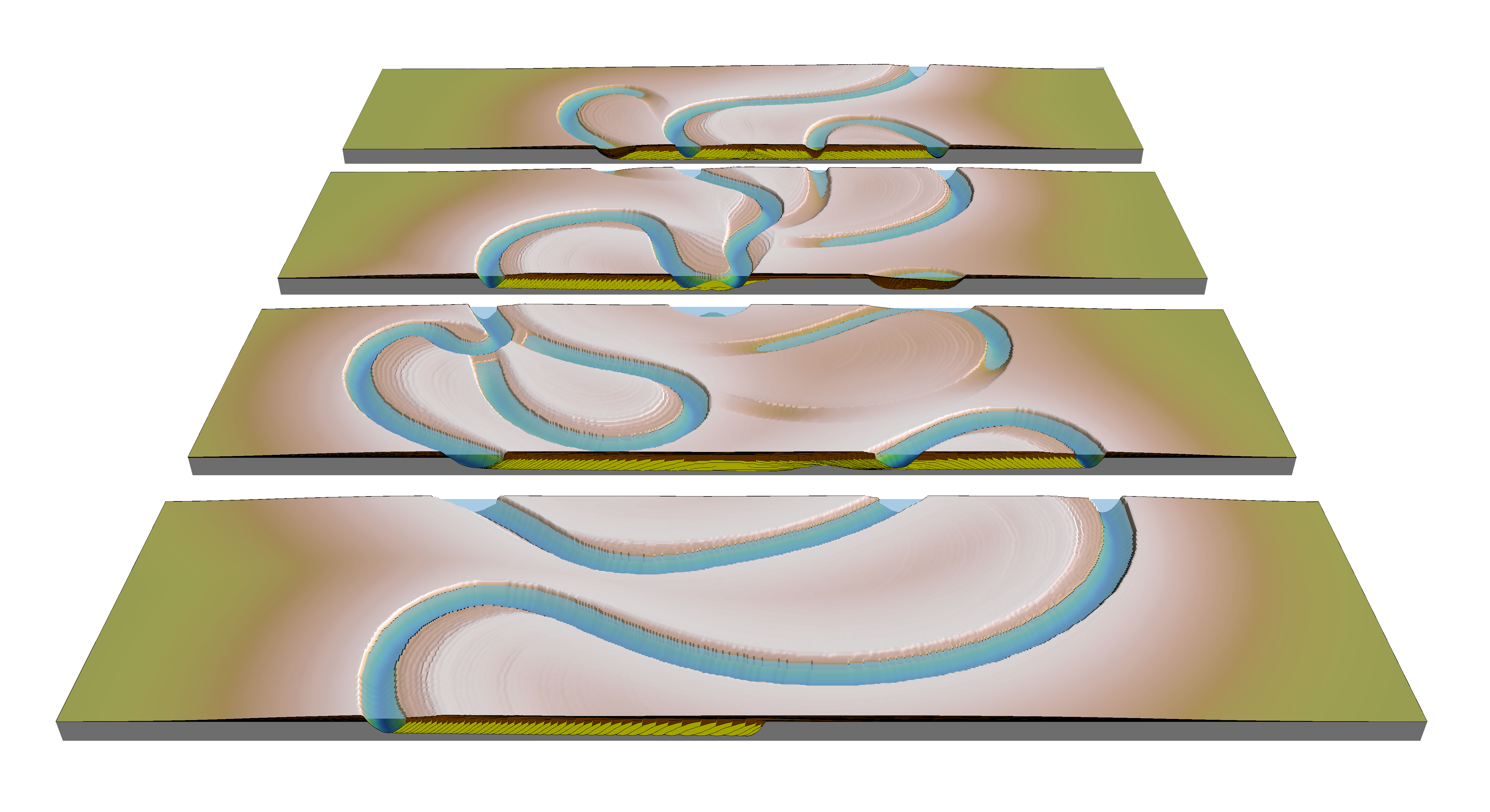 Aggradational meandering river model
