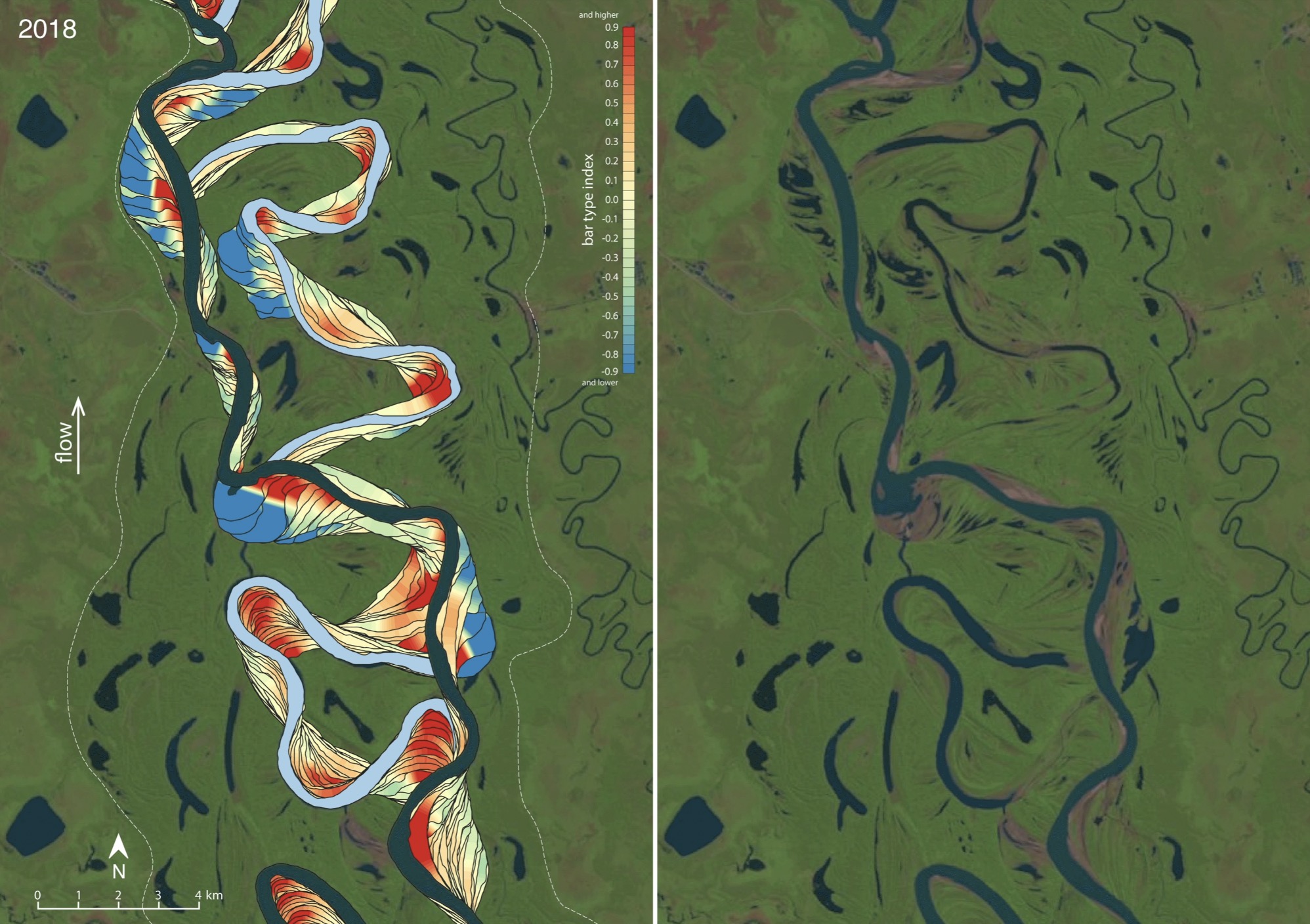 Point bars and counter point bars: Why is sediment deposited on the 'wrong' side of a meander bend?