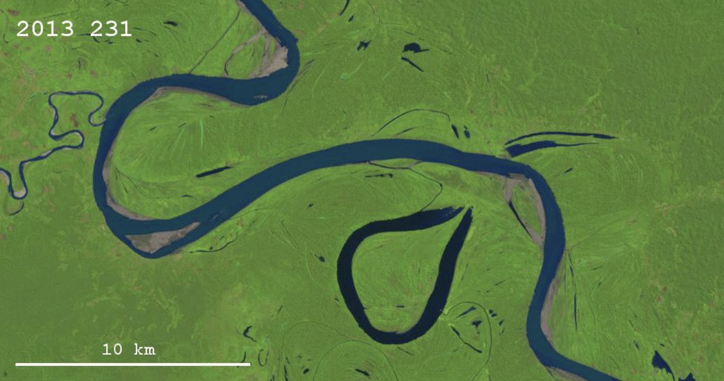 Rivers through time, as seen in Landsat images
